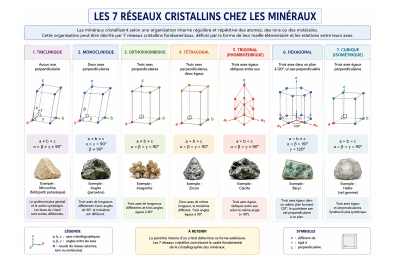 Les 7 réseaux cristallins chez les minéraux
